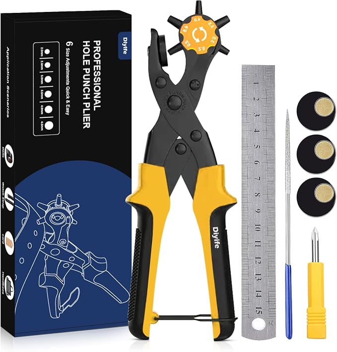 Leather Hole Puncher, Diyife® Full Set Punch Tool Kits by Diyife