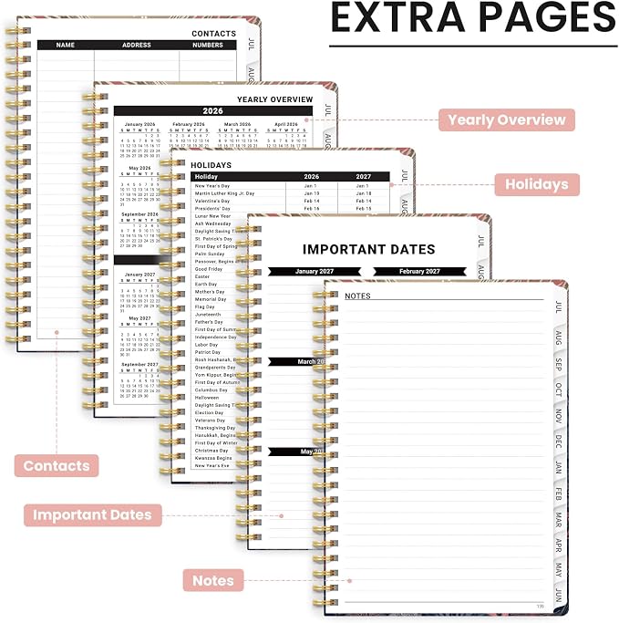 Planner 2026-2027, Hardcover Monthly and Weekly Academic Planner July 2026 - Image 5