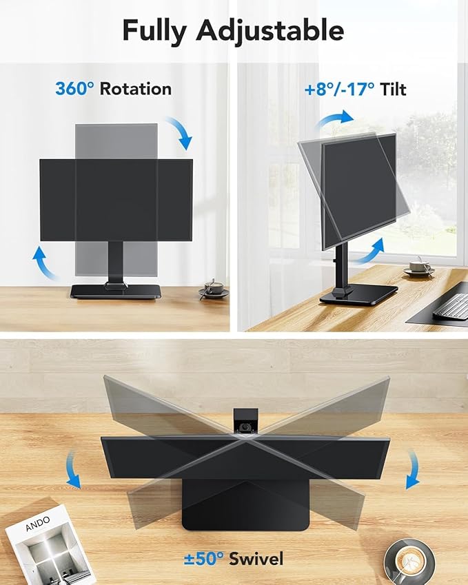 HUANUO Monitor Stand, Freestanding VESA Mount - Image 4