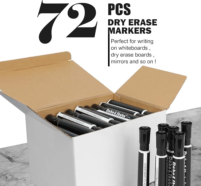 Dabo&Shobo Dry Erase Markers, Bulk Pack Of 72 Count, Low Odor Ink, Chisel Tip - Image 2
