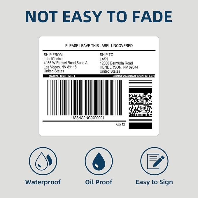 500 Sheets 3000 Pcs 3-1/3 x 4 6 Up Shipping Address Labels - Image 7