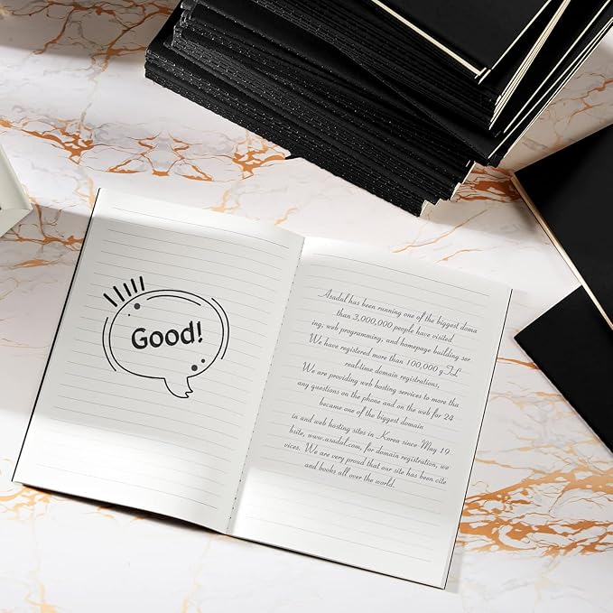 100 Pcs Kraft Notebook Journals 5.5 Inch x 8.3 Inch A5 Softcover Notebooks Bulk for Writing Sketch Office Notepad with 60 Pages 30 Sheets (Multicolor,Lined)(Black,Lined)-DeskLoop Office