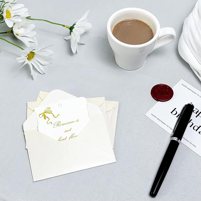 100 Pack Mini Pearl Ivory Envelopes, 4 x 2.75" Shimmer Gift Card Envelopes - Image 6