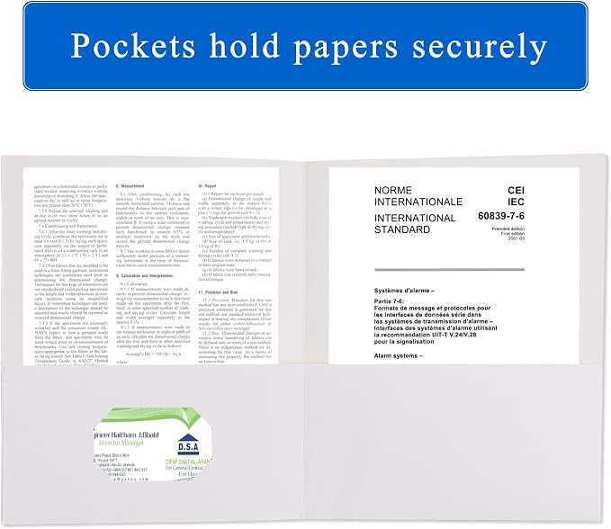 Zzrywuty 50 Packs White Two Pocket File Folders - Image 3