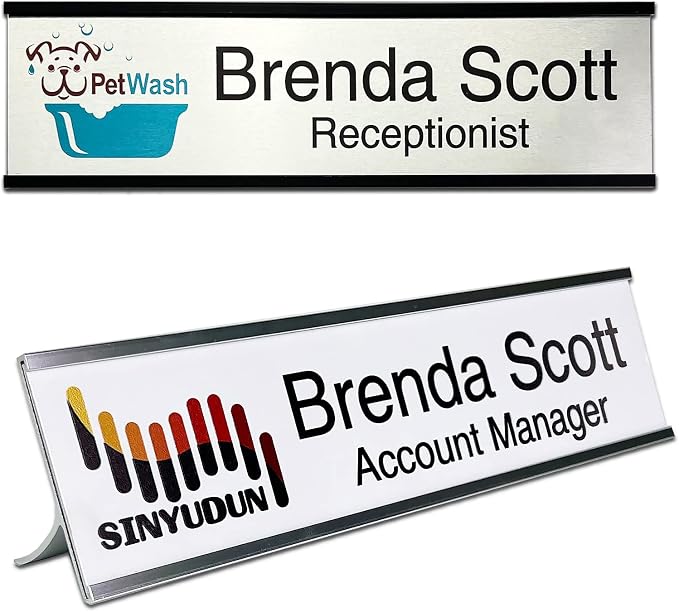 2" x 10" Personalized Aluminum Name Plates, Custom Office Desk or Wall Name by Unknown