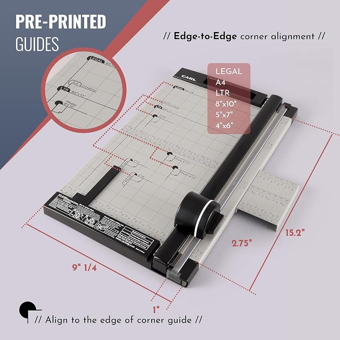 Carl, Professional Rotary Paper Trimmer 15-inch, 15 Sheet Cutting Capacity - Image 8