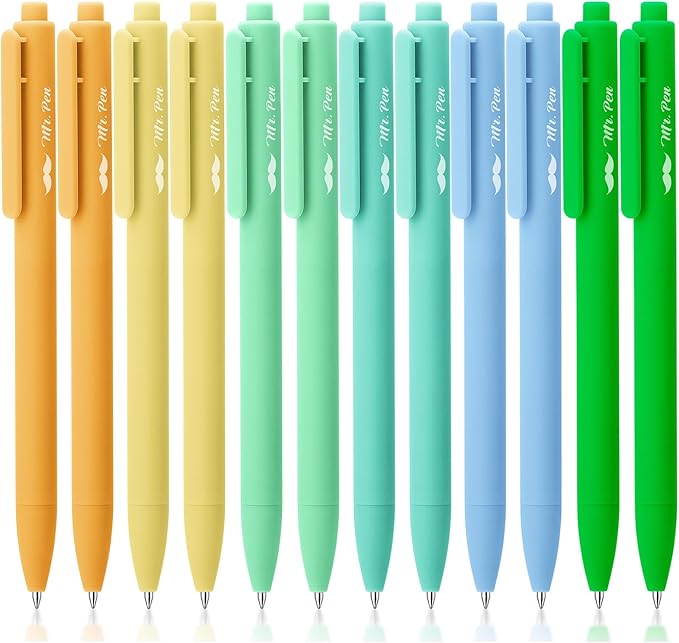 Mr. Pen- Retractable Gel Pens, 12 Pack, Fresh Color Barrels | Fine Point 0.5mm by MrPen