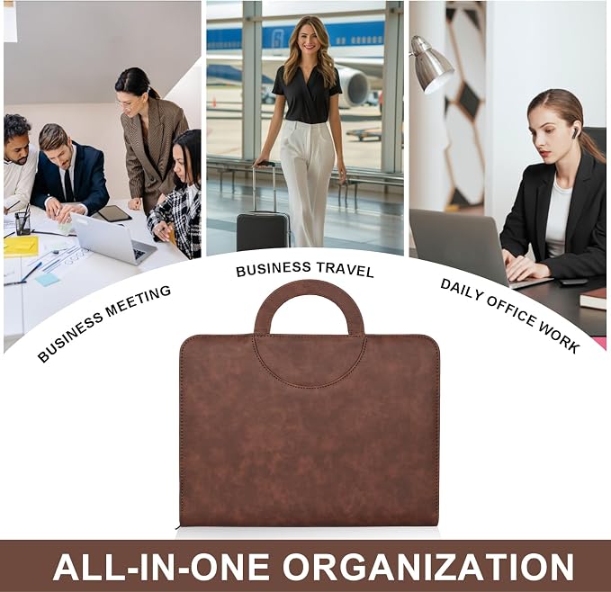 Leathario Portfolio Binder, Includes 5 Folder Index Dividers, 13 Inch Tablets - Image 9