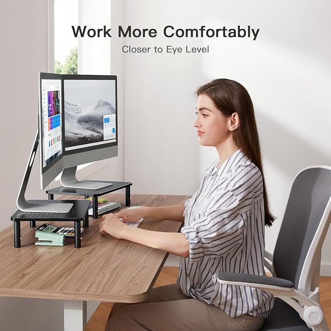 HUANUO Monitor Stand for Desk, Computer Monitor Stand Height Adjustable - Image 3