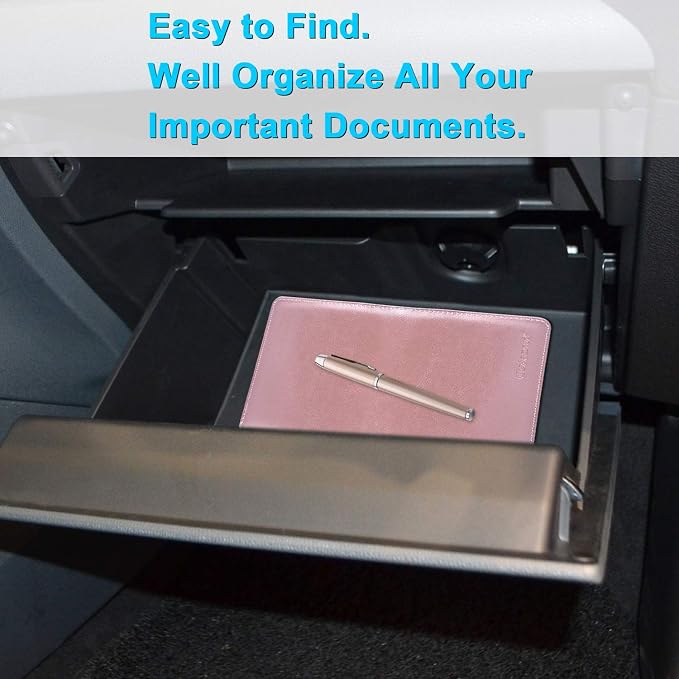 Wisdompro Car Document Holder Organiser, PU Leather Vehicle Insurance and - Image 6