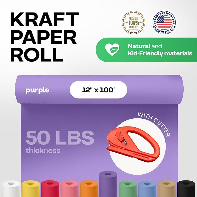 Purple Kraft Paper Roll 12" x 1200" - Image 2