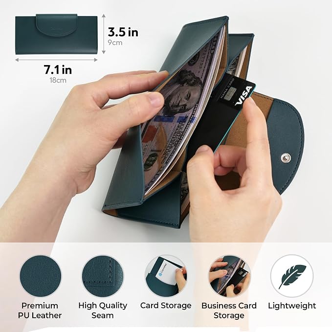 carrotez All-in-One Long Bifold 2-Tier PU Leather Wallet - Image 4