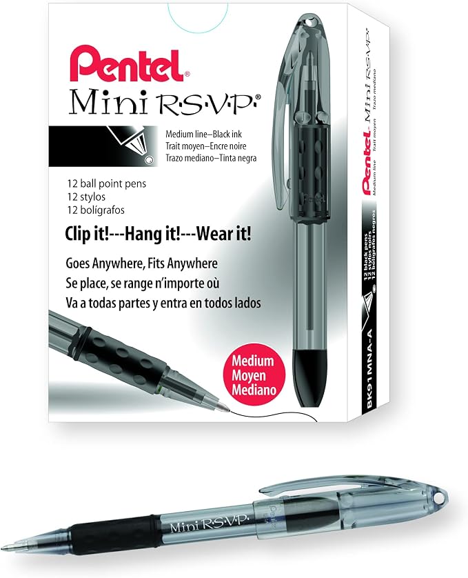 Pentel RSVP Mini Ballpoint Pen, Medium Line by PentelofAmerica