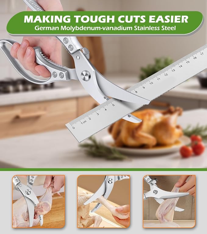 Aaeiirey Heavy Duty Poultry Shears – Luxury Kitchen Shears & Multipurpose - Image 4