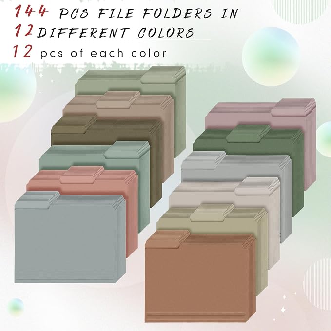 144 Pcs File Folders 9.5x11.6 Inch Manilla Folders Letter Size - Image 4