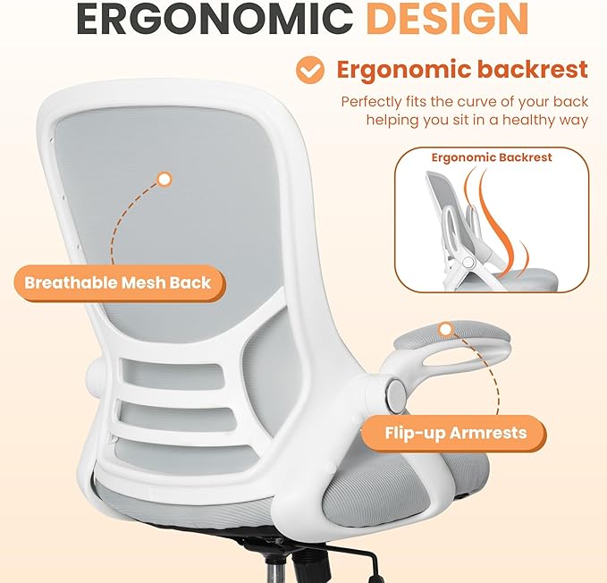 HYLONE Drafting Chair Tall Office, Ergonomic Standing Desk Stool Adjustable Drafting Chair Big Tall Drafting Office Chair White-DeskLoop Office