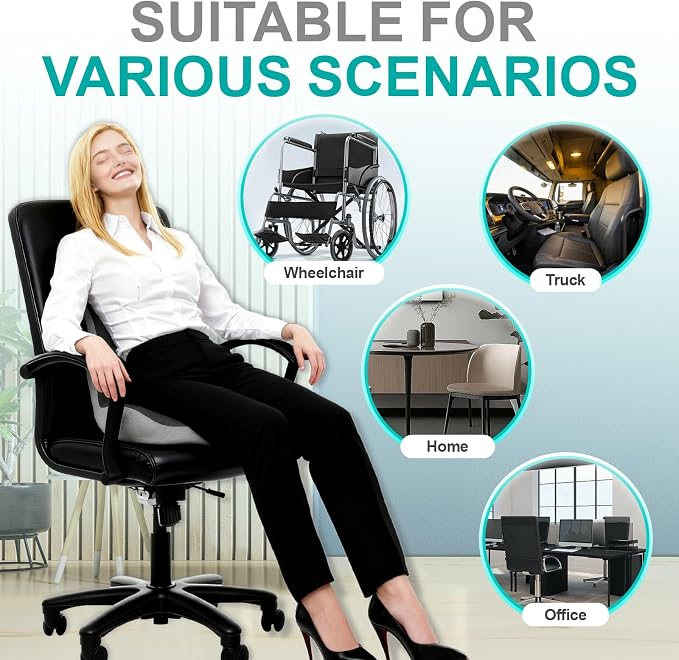 Seat Cushion for Office Chair, Car and Wheelchair Use, - Image 6