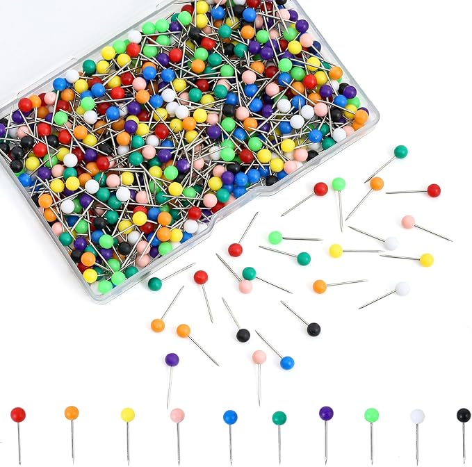 500Pcs Multi-Color Push Pins, Map Pins by Unknown