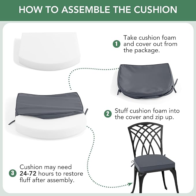 Outdoor Chair Cushions Set of 4: Waterproof & Fade Resistant Patio Furniture - Image 8