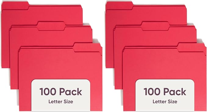 Smead File Folder, 1/3-Cut Tab, Letter Size, Value Filing Products, 100 per Box by SMEAD