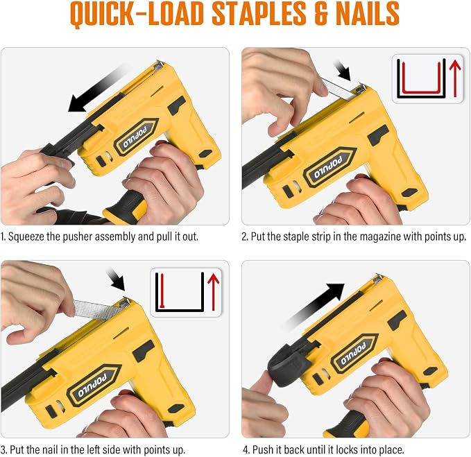 POPULO Electric Staple Gun, 4V Cordless Battery Powered Staple Gun, 2-in-1 - Image 7