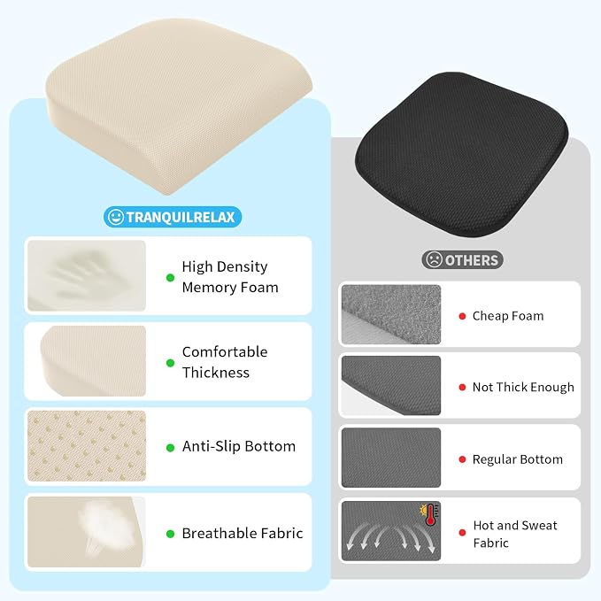 TranquilRelax XLarge Seat Cushion, Memory Foam Cushion - Image 5