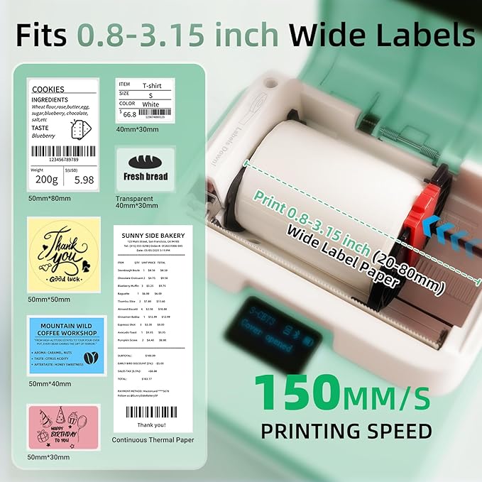 ORGSTA Label Maker Machine with Tape, T003 Thermal Label Maker, 3.15 Inch Bluetooth Label Printer Compatible with Phone & PC, Sticker Printer Barcode Thermal Maker for Small Business, Home, School-DeskLoop Office