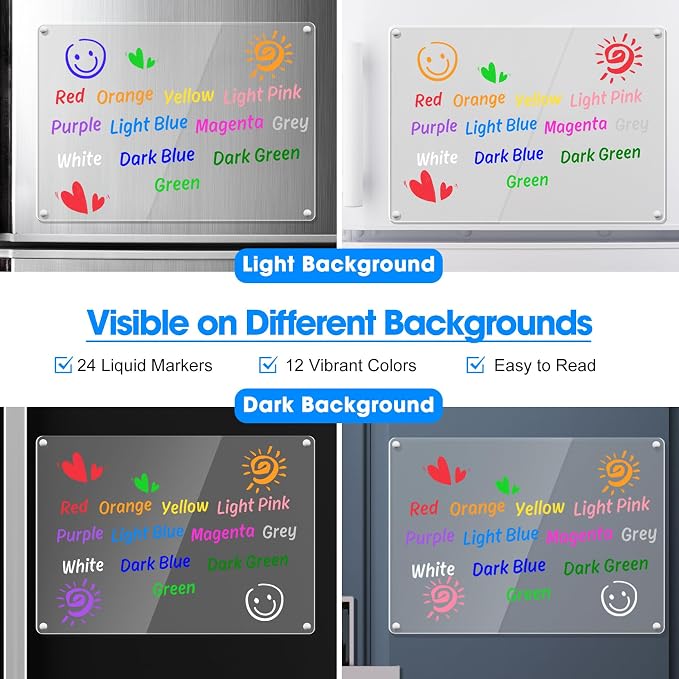 24 Liquid Chalk Markers 12 Colors - Image 3