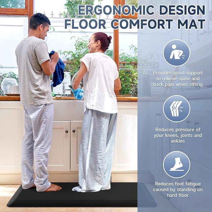 StepRite 4/5 Inch Thick Kitchen Mat Anti Fatigue Mat Kitchen Rugs Kitchen Decor - Image 6