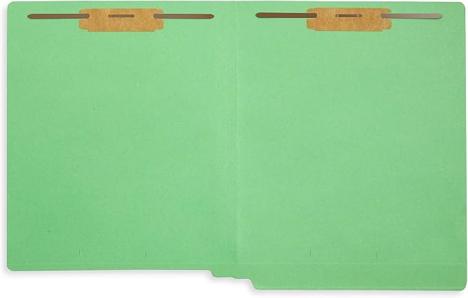 100 Green End Tab Fastener File Folders - Image 5