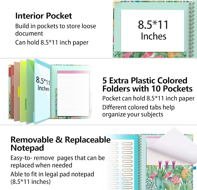 Clipboard Folder with Notepad Refillable Lined - Image 2