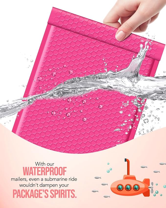 GSSUSA Pink Bubble Mailers 4x8 Small Padded Envelopes, 800 Pack, Strong - Image 4