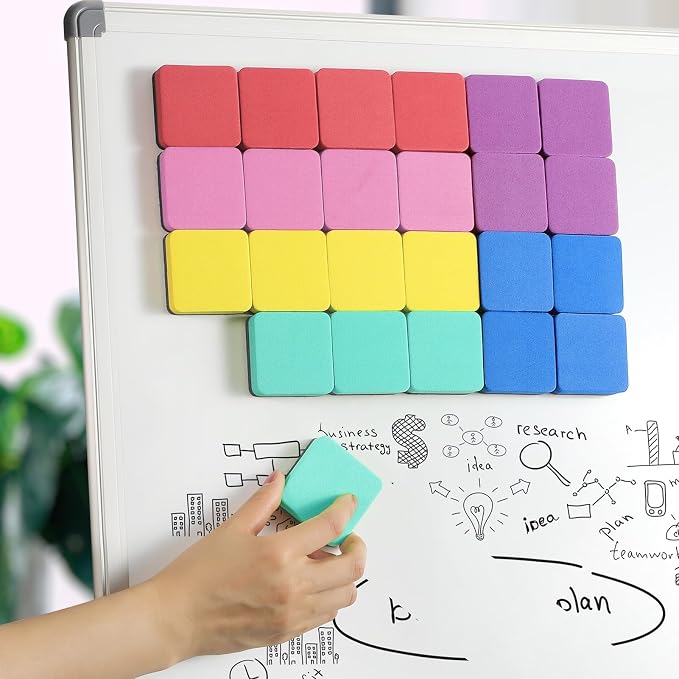 MaxGear Dry Erase Erasers, 36 Pack Magnetic Whiteboard Erasers, 6 Colors | Mini - Image 9