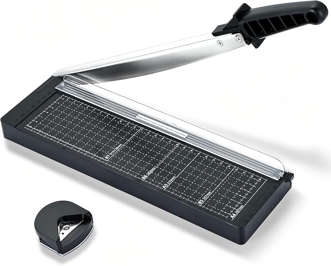 12“ Paper Cutter, 8 Sheet Capacity, Heavy Duty Paper Cutter by FL