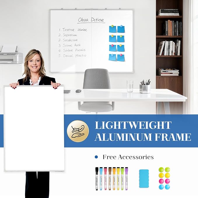 60" x 36" Double-Sided Large White Board, Foldable Magnetic Whiteboard Dry - Image 4