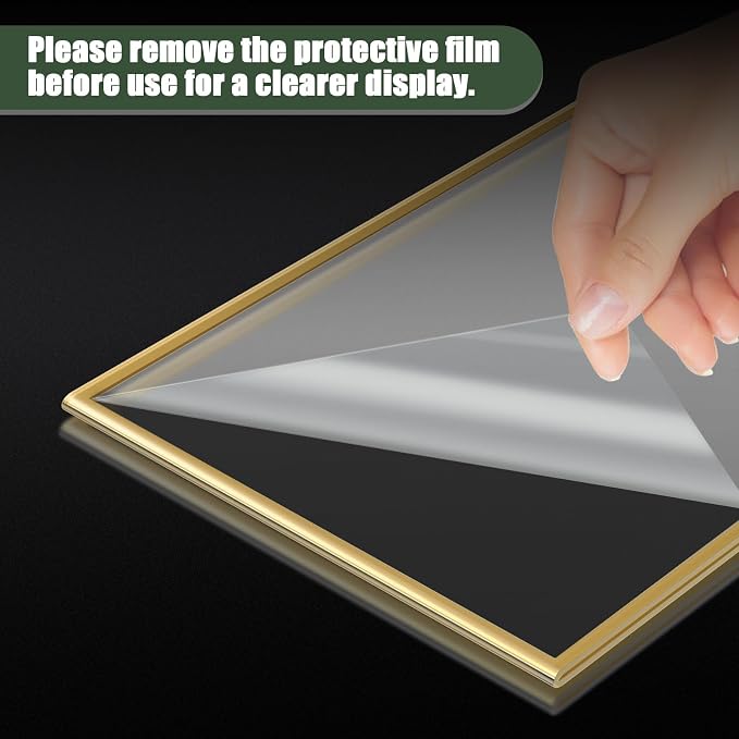 Acrylic Sign Holder 8.5 x 11, 9 Pack Clear Sign Holder Double Sided Gold Table - Image 6