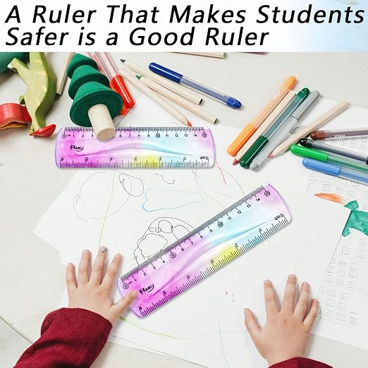 4 PCS 6 Inch Flexible Ruler, Bendable Plastic Ruler, Soft Bendable Gradient - Image 5