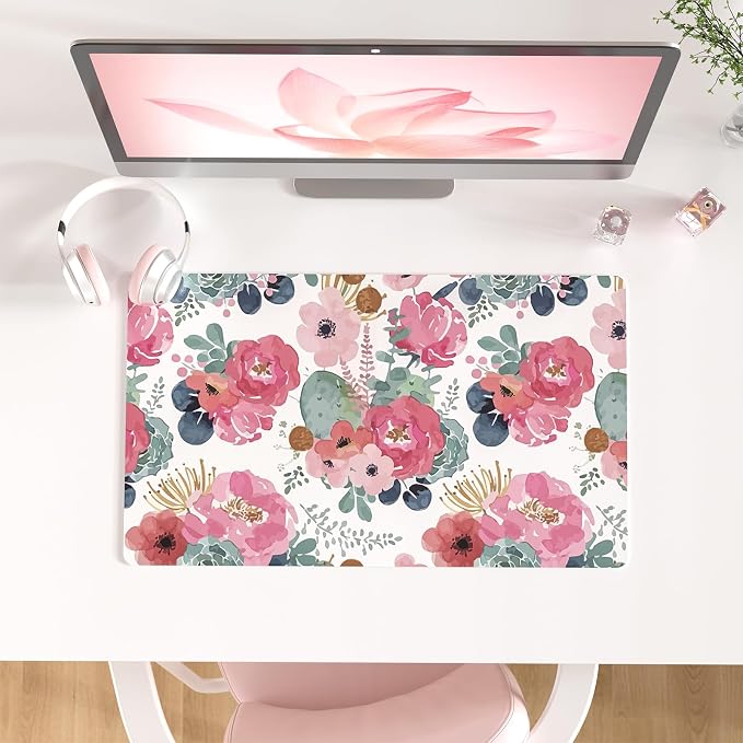 QIYI Large Mouse Pad, Women Girls PU Leather Waterproof Gaming Mousepad by QIYI