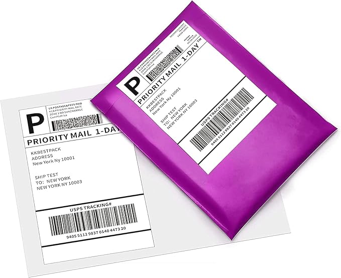 KKBESTPACK Fan Fold 4x6 Direct Thermal Shipping Labels (500 Labels)-DeskLoop Office