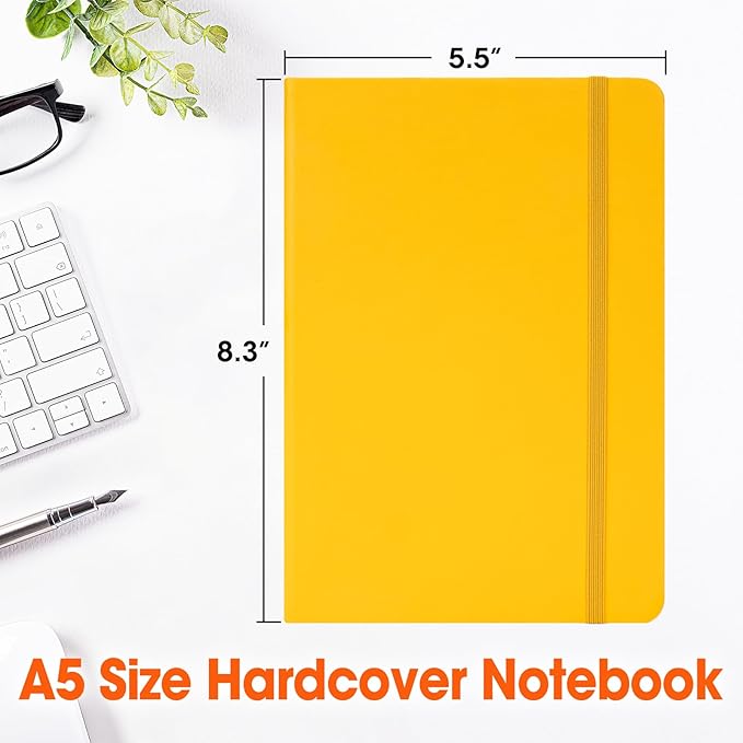 6 Pack Lined Journal Notebook for Work, 200 Pages, Medium 5.5" x 8.3", A5 - Image 2