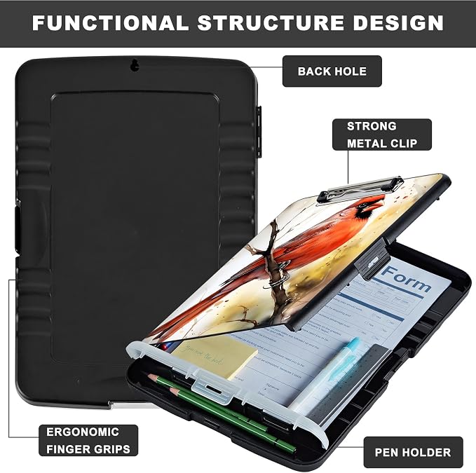 Clipboard with Storage, Storage Clipboard with Pen Holder, Heavy Duty Plastic - Image 6