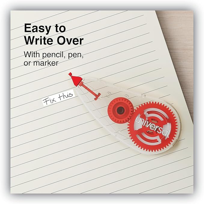 Universal UNV75616 0.2 in. x 315 in. Non-Refillable Correction Tape Dispenser - Image 4