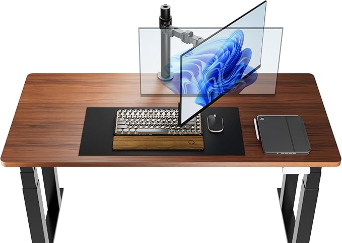 Amazon Basics Single Computer Monitor Stand with Tilt and Rotation, Height Adjustable VESA Desk Arm Mount, Steel, 30 inches, Black-DeskLoop Office
