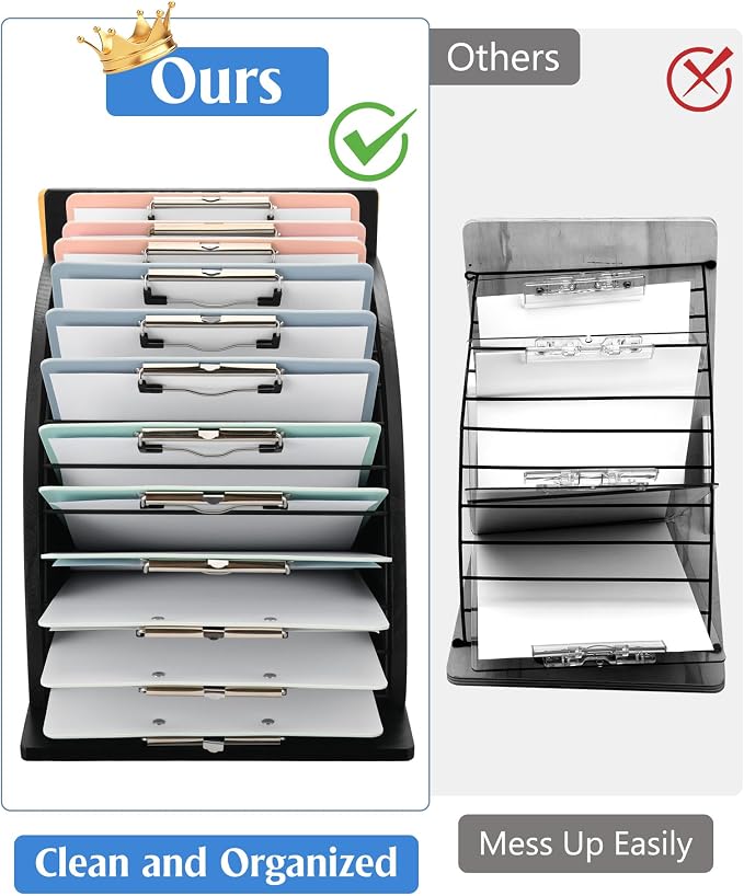 HULISEN Clipboard Holder, Wooden Clipboard Organizer - Image 4