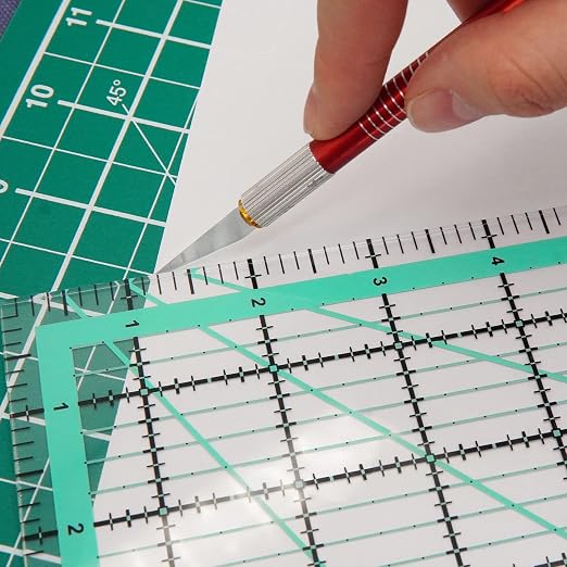 MANUFORE 4pcs Square Quilting Ruler Set Acrylic Anti-Slip Sewing Ruler - Image 4
