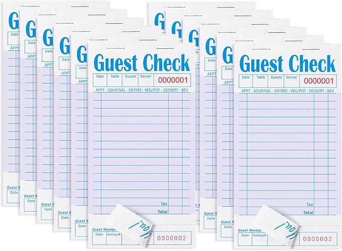 ZPARIK 12 Pack Purple Guest Checks Books by ZPARIK