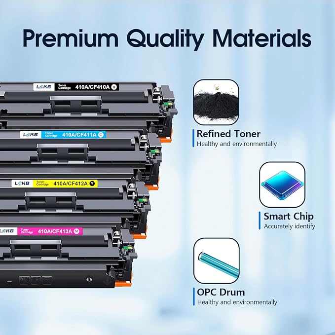 410A Toner Cartridge Replacement Compatible for 410A 410X 410 CF410A CF411A CF412A CF413A Work with Pro MFP M477fnw M477fdw M477fdn M452dn M452nw M477 Printer (4-Pack)-DeskLoop Office