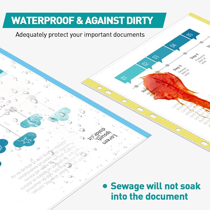 Sheet Protectors, PANDRI 200 Pack Color Heavy Duty Plastic Page Protectors - Image 6