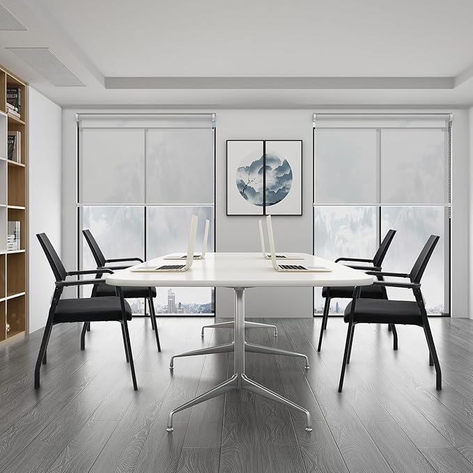 Desk Chair No Wheels, Arm Chair with Ergonomic Lumbar Support and Thickened Seats Cushion, Waiting Room Chairs for Office School Church Guest Reception, Black-DeskLoop Office