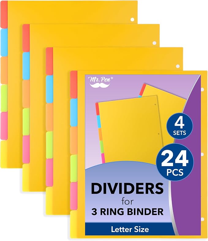 Mr. Pen- 3 Ring Binder Dividers by MrPen